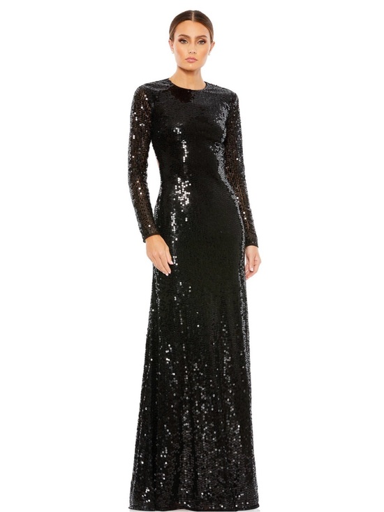 Mac Duggal Dresses & Skirts - Mac Duggal Black Full-Length Sequin Long Sleeve Gown